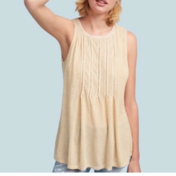 - Anthropologie Akemi & Kin striped pintuck blouse - Picture 2 of 6